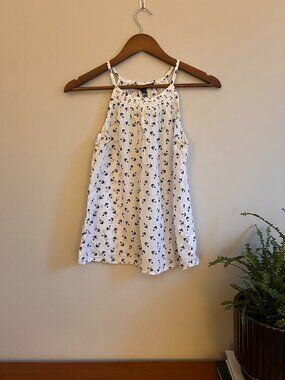 Banana Republic 100% Cotton Anchor Print Halter Tank | XS